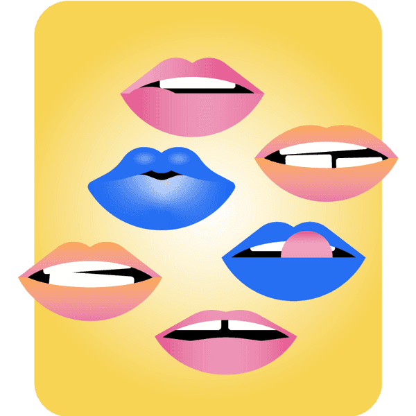 Icona disegno bocche colorate