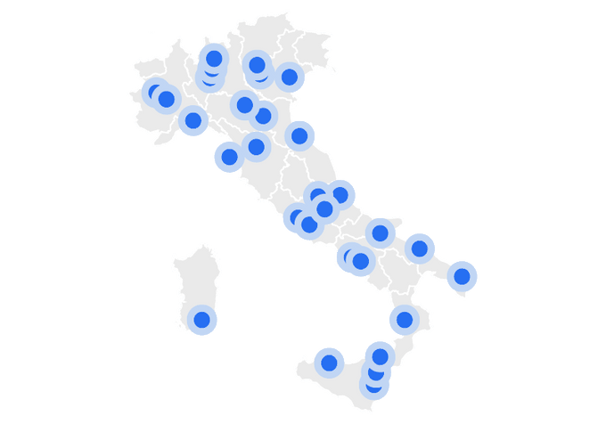 Mappa sedi partner DR SMILE Italia